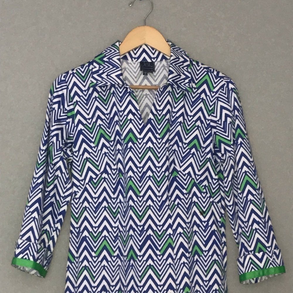 Melly M Lilly Blue Green Tunic Dress 4 - Picture 4 of 6